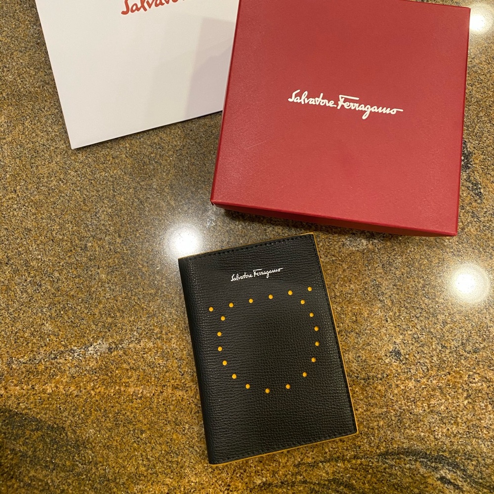 Salvatore Ferragamo leather passport holder